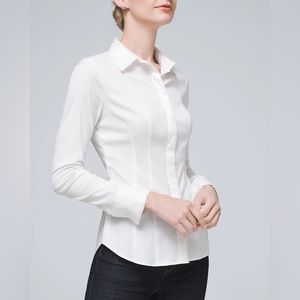 White House Black Market Classic White Button Down Shirt